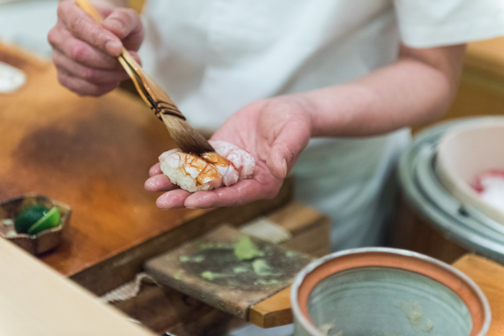 Kajiwara Language has no barrier when food is involved. This 10-seat sushi bar is one of our favorites in Tokyo, even though the chef doesn't speak English. That should definitely not put you off, it is worth trusting his choices and enjoying the Omakase menu. And if you are a fan of Saba (makerel), it is always fresh and to die for.